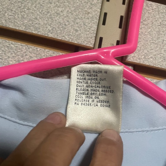 Allison Daley Petite Women's Blue Beaded Collar‎ & Cuff Long Sleeve Shirt 12 P - Picture 5 of 7